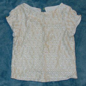 Oshkosh kids ivory/gold flower detailed blouse